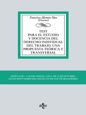 cover image of Test para el estudio y docencia del derecho individual del trabajo